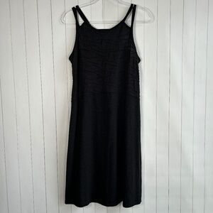 Toad & Co size L Sambasol dress black sleeveless organic cotton knee length
